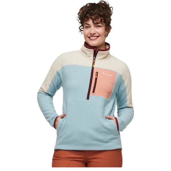 Cotopaxi Women's XL Abrazo Fleece Half-Zip Jacket  Cream Blue NWT Jacket - Picture 7 of 14